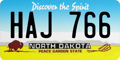 ND license plate HAJ766