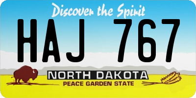 ND license plate HAJ767