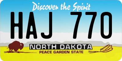 ND license plate HAJ770