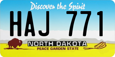 ND license plate HAJ771