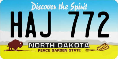 ND license plate HAJ772