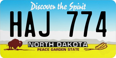 ND license plate HAJ774