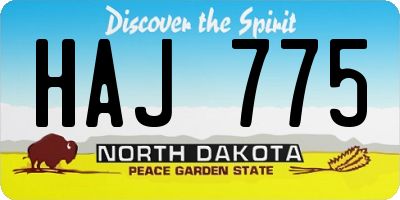 ND license plate HAJ775