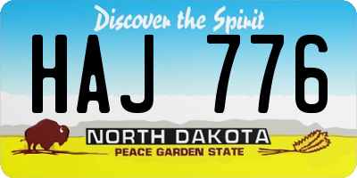 ND license plate HAJ776