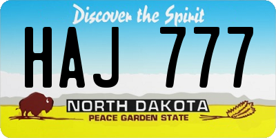 ND license plate HAJ777