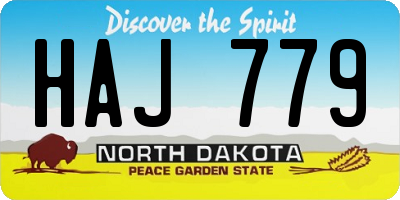 ND license plate HAJ779