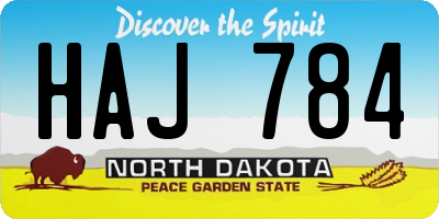 ND license plate HAJ784