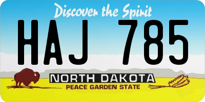 ND license plate HAJ785