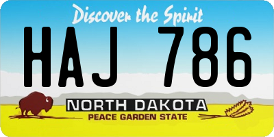 ND license plate HAJ786