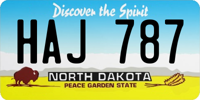 ND license plate HAJ787