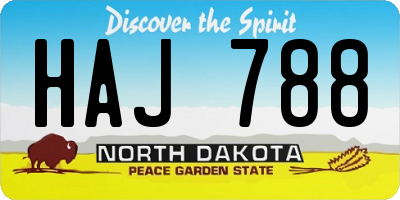 ND license plate HAJ788