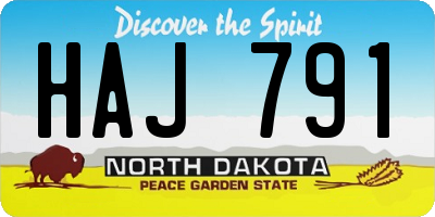 ND license plate HAJ791