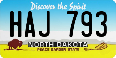 ND license plate HAJ793