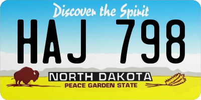 ND license plate HAJ798