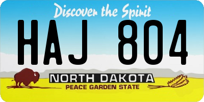 ND license plate HAJ804