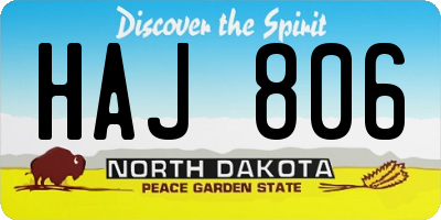 ND license plate HAJ806