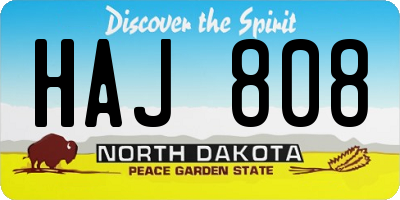 ND license plate HAJ808