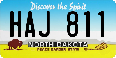 ND license plate HAJ811