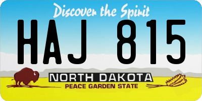 ND license plate HAJ815