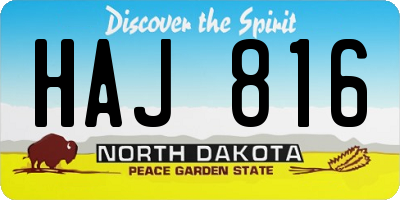 ND license plate HAJ816