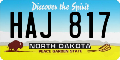 ND license plate HAJ817