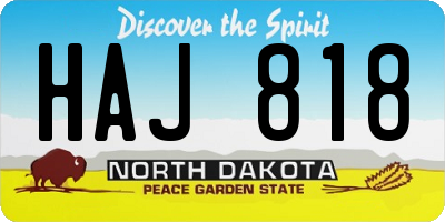 ND license plate HAJ818