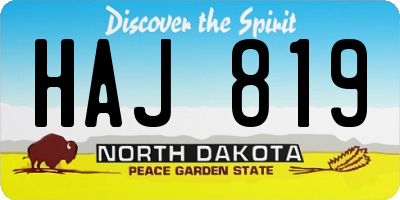 ND license plate HAJ819