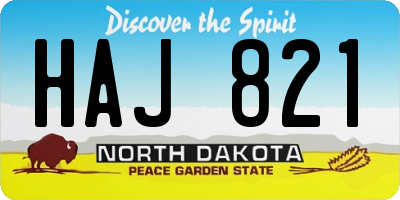 ND license plate HAJ821