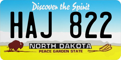 ND license plate HAJ822