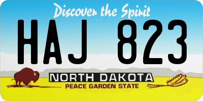 ND license plate HAJ823