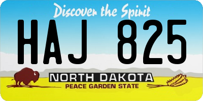 ND license plate HAJ825