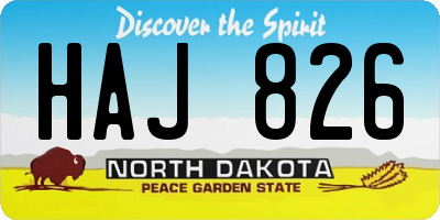 ND license plate HAJ826