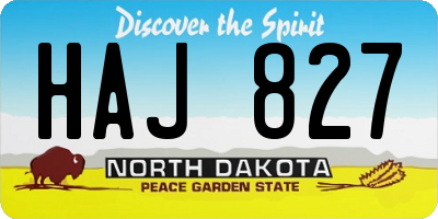 ND license plate HAJ827