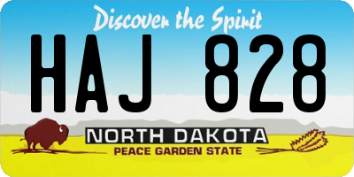 ND license plate HAJ828