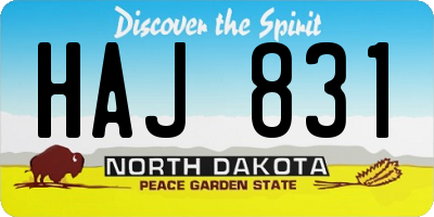 ND license plate HAJ831