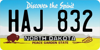 ND license plate HAJ832