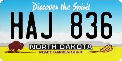 ND license plate HAJ836