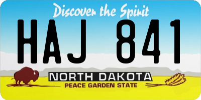 ND license plate HAJ841