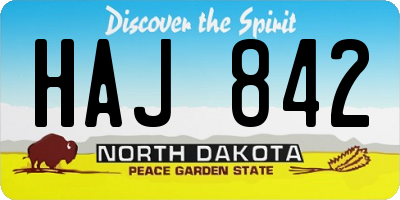 ND license plate HAJ842