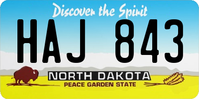 ND license plate HAJ843