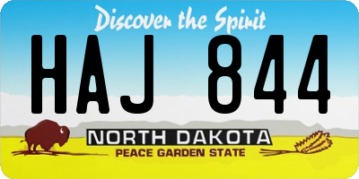 ND license plate HAJ844