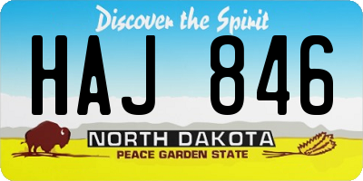 ND license plate HAJ846