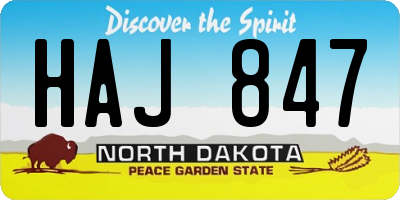 ND license plate HAJ847