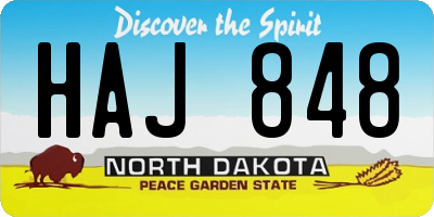 ND license plate HAJ848