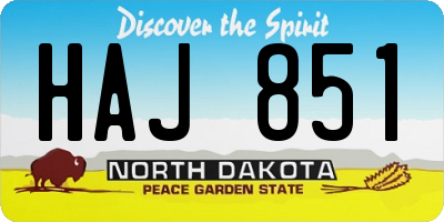 ND license plate HAJ851