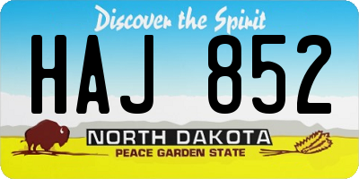 ND license plate HAJ852