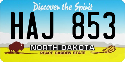 ND license plate HAJ853