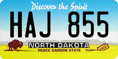 ND license plate HAJ855