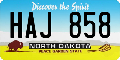 ND license plate HAJ858