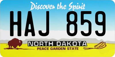 ND license plate HAJ859